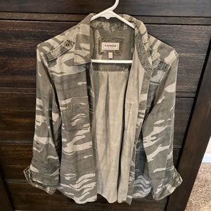 Express camo button boyfriend shirt.